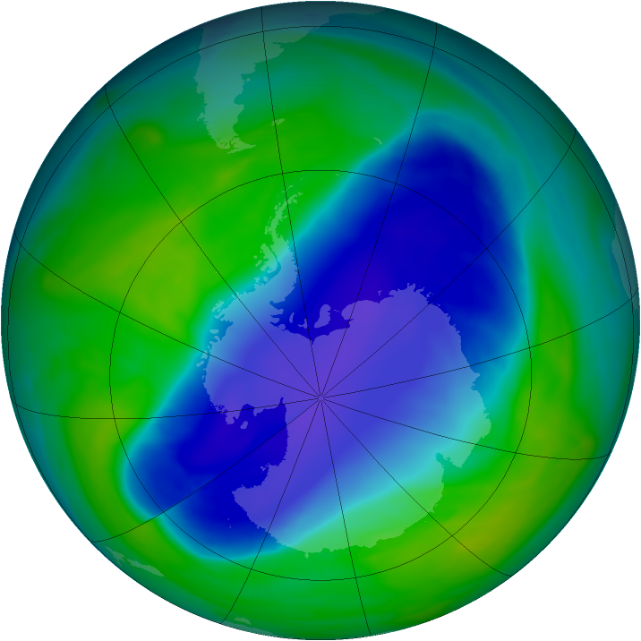 Antarctic ozone map for 19 November 2006